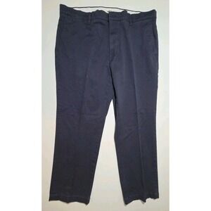 GoodThreads Chino Mens 38x28L NAVY Straight Leg Flat Front Chino Pants